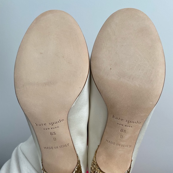 NEW Kate Spade Glitter Heels in Ivory and Platinum, 8.5 - Picture 9 of 9